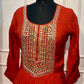 Terracotta Glow Premium Mull Chanderi Embellished A-Line Suit Set (RT1207)