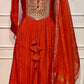 Terracotta Glow Premium Mull Chanderi Embellished A-Line Suit Set (RT1207)