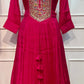 Fuchsia Royale Premium Mull Chanderi Embellished A-Line Suit Set (RT1205)