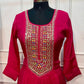 Fuchsia Royale Premium Mull Chanderi Embellished A-Line Suit Set (RT1205)