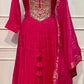 Fuchsia Royale Premium Mull Chanderi Embellished A-Line Suit Set (RT1205)