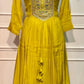 Sunlit Mustard Premium Mull Chanderi Embellished A-Line Suit Set (RT1206)