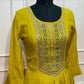 Sunlit Mustard Premium Mull Chanderi Embellished A-Line Suit Set (RT1206)