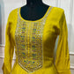 Sunlit Mustard Premium Mull Chanderi Embellished A-Line Suit Set (RT1206)