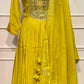 Sunlit Mustard Premium Mull Chanderi Embellished A-Line Suit Set (RT1206)