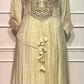 Ivory Pearl Premium Mull Chanderi Embellished A-Line Suit Set (RT1204)