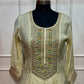 Ivory Pearl Premium Mull Chanderi Embellished A-Line Suit Set (RT1204)