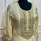 Ivory Pearl Premium Mull Chanderi Embellished A-Line Suit Set (RT1204)