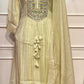 Ivory Pearl Premium Mull Chanderi Embellished A-Line Suit Set (RT1204)
