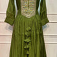 Verdant Aura Premium Mull Chanderi Embellished A-Line Suit Set (RT1203)