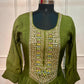 Verdant Aura Premium Mull Chanderi Embellished A-Line Suit Set (RT1203)
