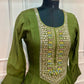 Verdant Aura Premium Mull Chanderi Embellished A-Line Suit Set (RT1203)