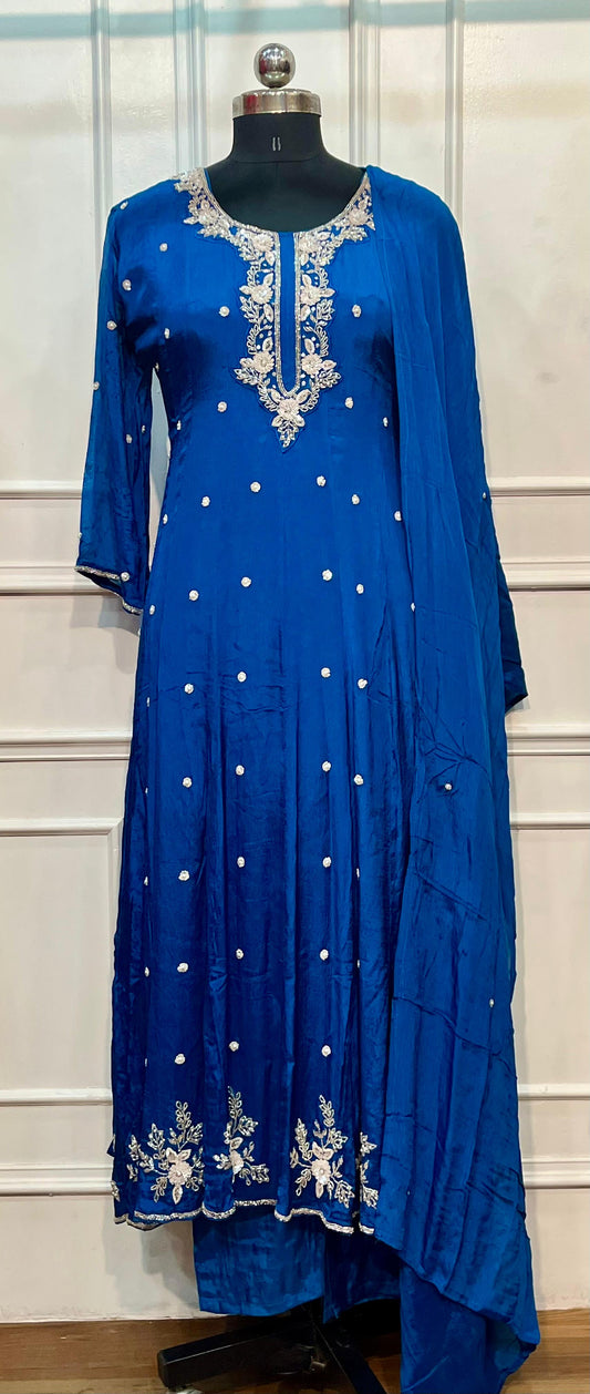 Blue Symphony Chinon Embroidered Anarkali Set (RT1208)