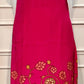 Fuchsia Blossom Butter Crepe Cape Suit Set (RT1214)