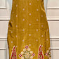 Mustard Royale Butter Crepe Cape Suit Set (RT1212)