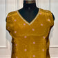 Mustard Royale Butter Crepe Cape Suit Set (RT1212)