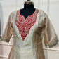 Rose Gold Dual-Tone Metallic Shimmer A-Line Suit Set (RT1217)