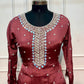 Vintage Wine Premium Chinon Sharara Suit Set (RT1219)