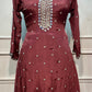 Vintage Wine Premium Chinon Sharara Suit Set (RT1219)