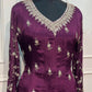 Plum Majesty Chinon Embroidered Anarkali Suit Set (RT1221)