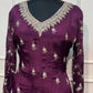 Plum Majesty Chinon Embroidered Anarkali Suit Set (RT1221)