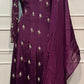 Plum Majesty Chinon Embroidered Anarkali Suit Set (RT1221)