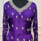 Royal Violet Chinon Embroidered Anarkali Suit Set (RT1220)
