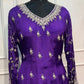 Royal Violet Chinon Embroidered Anarkali Suit Set (RT1220)
