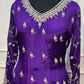Royal Violet Chinon Embroidered Anarkali Suit Set (RT1220)