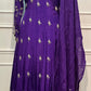 Royal Violet Chinon Embroidered Anarkali Suit Set (RT1220)