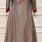 Rani Taupe Banaras Mull Chanderi Embroidered 3 Piece Suit Set (RT1228)