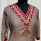 Rani Taupe Banaras Mull Chanderi Embroidered 3 Piece Suit Set (RT1228)