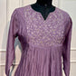Lavender Grace Mull Chanderi Embroidered 3 Piece Suit Set (RT1225)