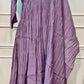 Lavender Grace Mull Chanderi Embroidered 3 Piece Suit Set (RT1225)