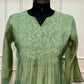 Sage Serenity Mull Chanderi Embroidered 3 Piece Suit Set (RT1224)