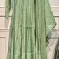 Sage Serenity Mull Chanderi Embroidered 3 Piece Suit Set (RT1224)