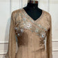 Champagne Glow Chinon Embroidered Anarkali Suit Set (RT1231)