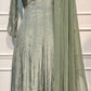 Silver Sage Chinon Embroidered Anarkali Suit Set (RT1230)