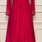 Magenta Muse Mull Chanderi Embroidered Anarkali Suit Set (RT1236)