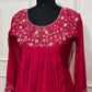 Magenta Muse Mull Chanderi Embroidered Anarkali Suit Set (RT1236)