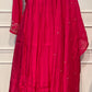 Magenta Muse Mull Chanderi Embroidered Anarkali Suit Set (RT1236)