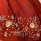 Rustic Cinnamon Mull Chanderi Embroidered Anarkali Suit Set (RT1235)
