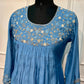 Bluebell Elegance Mull Chanderi Embroidered Anarkali Suit Set (RT1233)