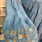 Bluebell Elegance Mull Chanderi Embroidered Anarkali Suit Set (RT1233)