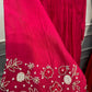 Magenta Muse Mull Chanderi Embroidered Anarkali Suit Set (RT1236)