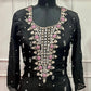 Classic Black Premium Chinon Embroidered Anarkali Suit Set (RT1243)