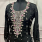 Classic Black Premium Chinon Embroidered Anarkali Suit Set (RT1243)