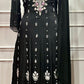 Classic Black Premium Chinon Embroidered Anarkali Suit Set (RT1243)