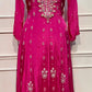 Rani Pink Premium Chinon Embroidered Anarkali Suit Set (RT1242)