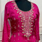Rani Pink Premium Chinon Embroidered Anarkali Suit Set (RT1242)